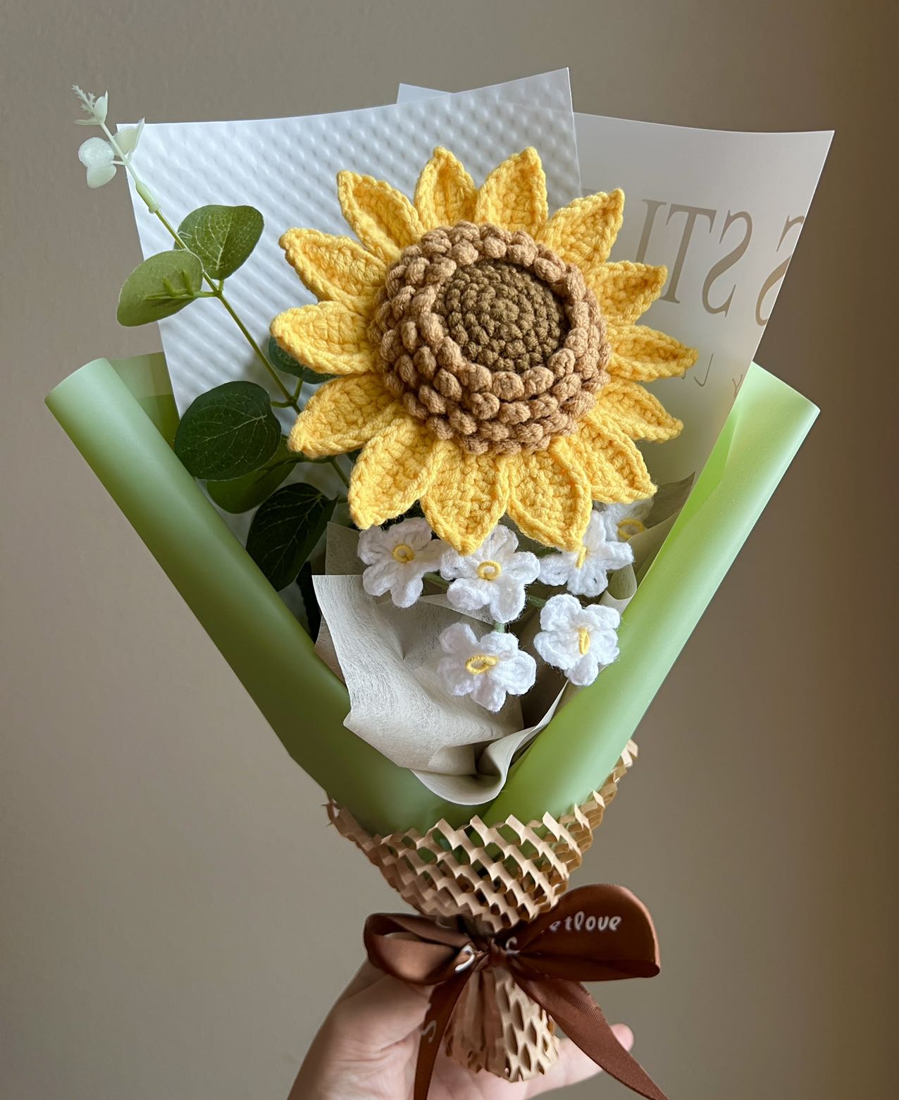 Simple sunflower white |Crochet flowers bouquet, Flowers forever