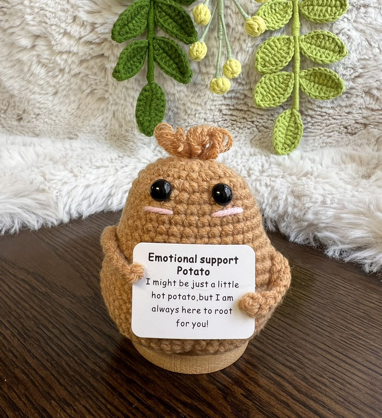 Unique Handmade Crochet positive potato +Emotional Support sunflower, Daisy, Christmas, Birthday, Mom, gift for her,Coworker,Family/Friends