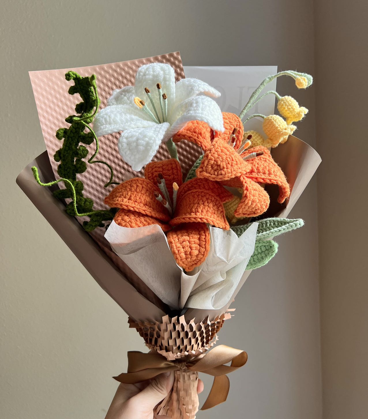 Orange lily bell | Crochet flowers, Best gifts for plant lovers