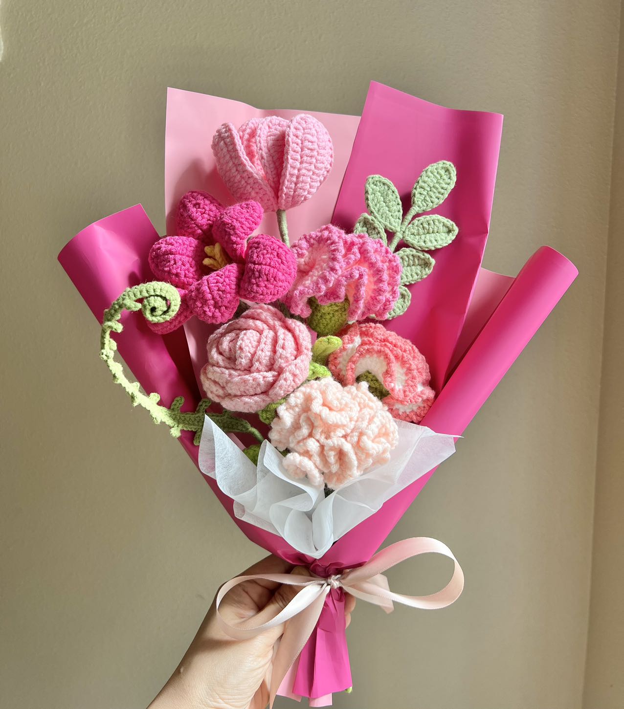 Pink dream | Crochet flowers, Best gifts for plant lovers