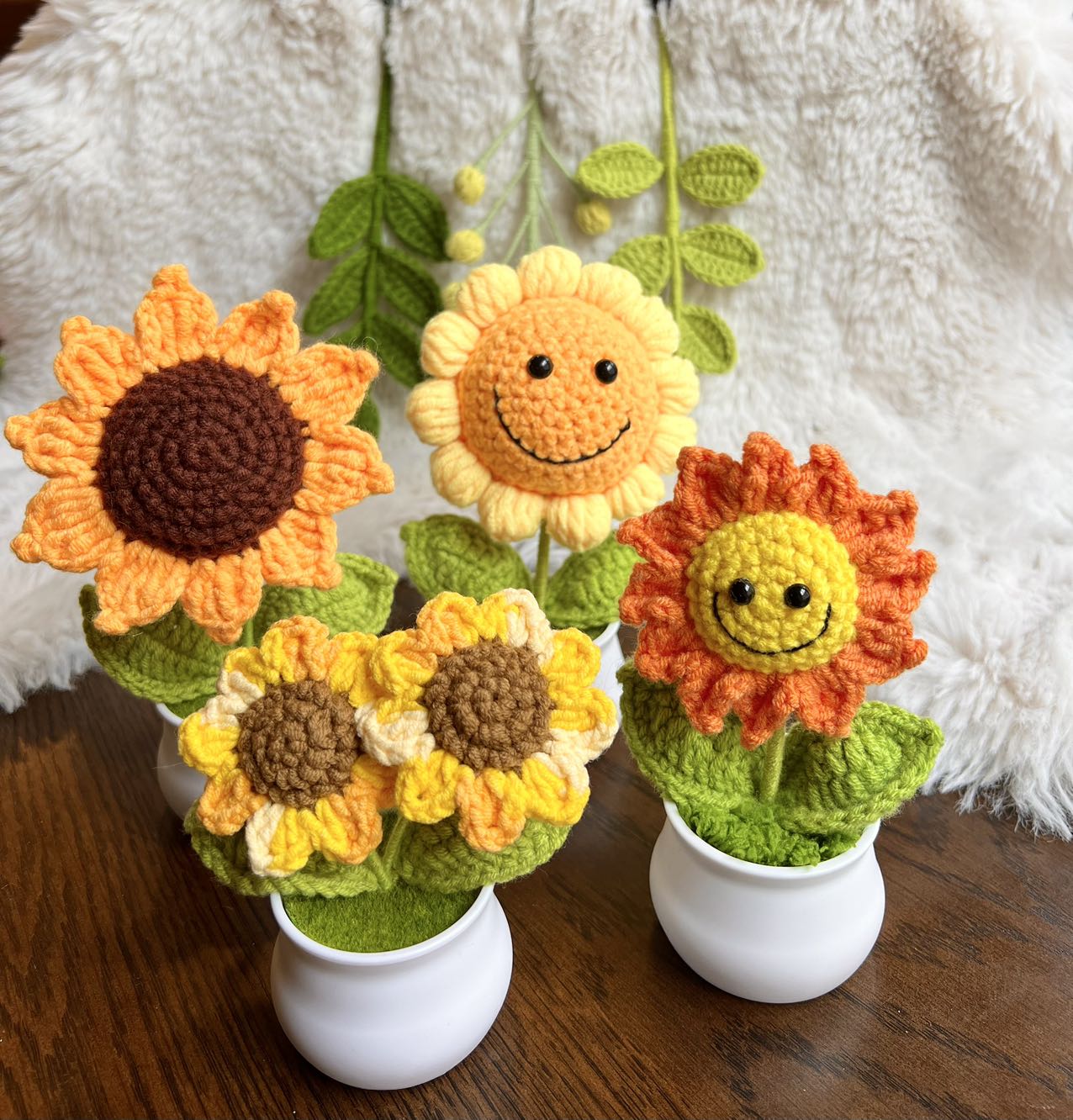 Handmade Crochet mini Caring vegie,sunflower,Christmas gift,Birthday,gift for her, mom,Positive Affirmation gift for Family/Friends,coworker