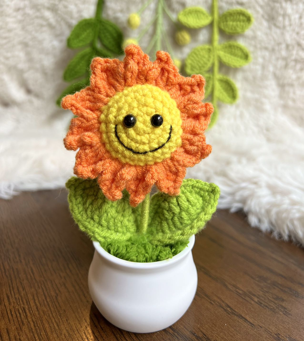 Handmade Crochet mini Caring vegie,sunflower,Christmas gift,Birthday,gift for her, mom,Positive Affirmation gift for Family/Friends,coworker