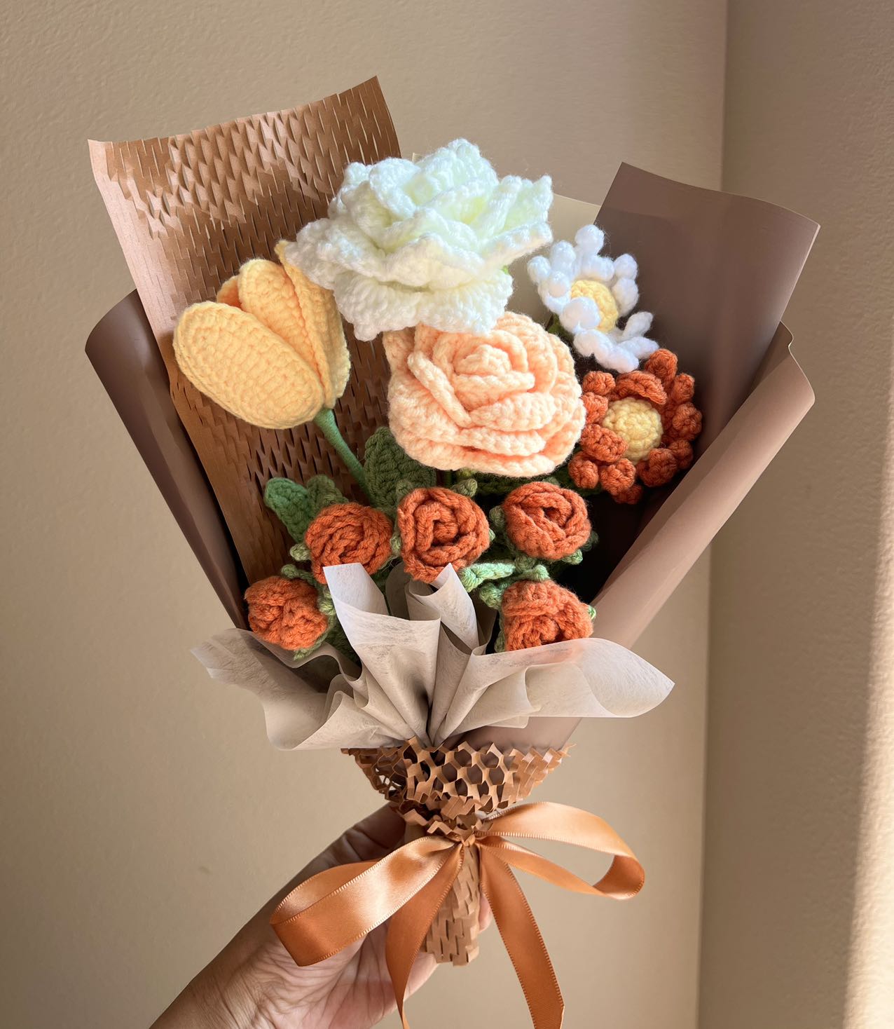 Warm roses | Crochet flowers bouquet, Flowers forever
