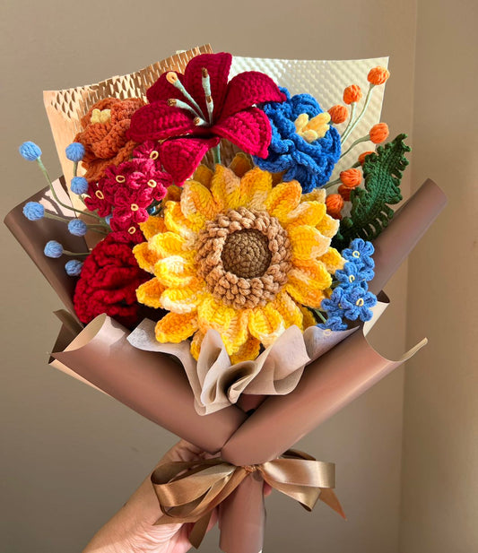 Artist's garden | Crochet flowers bouquet, One of a kind gifts
