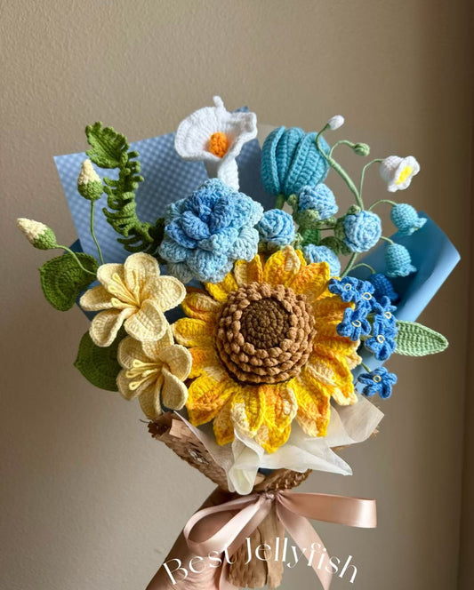 Supreme nature's blue | Crochet flowers bouquet, Flowers forever