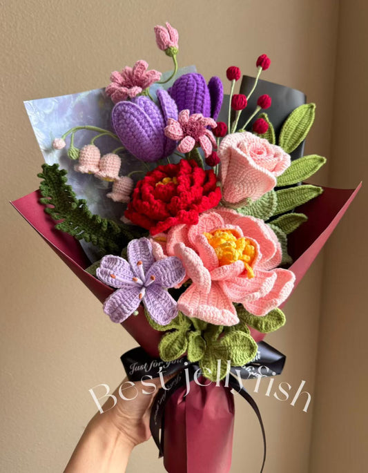 Regal peony love | Crochet flowers bouquet, forever flowers