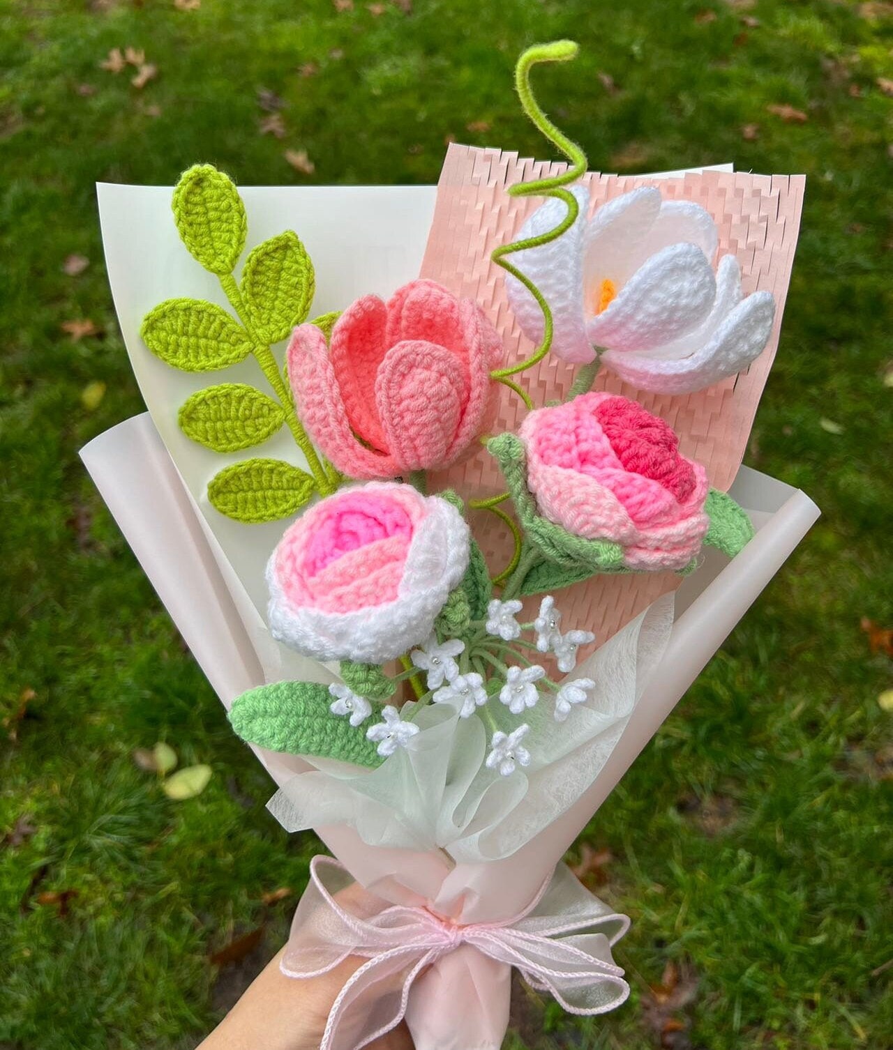 Fairy rose tulip | Crochet flowers bouquet, One of a kind gifts