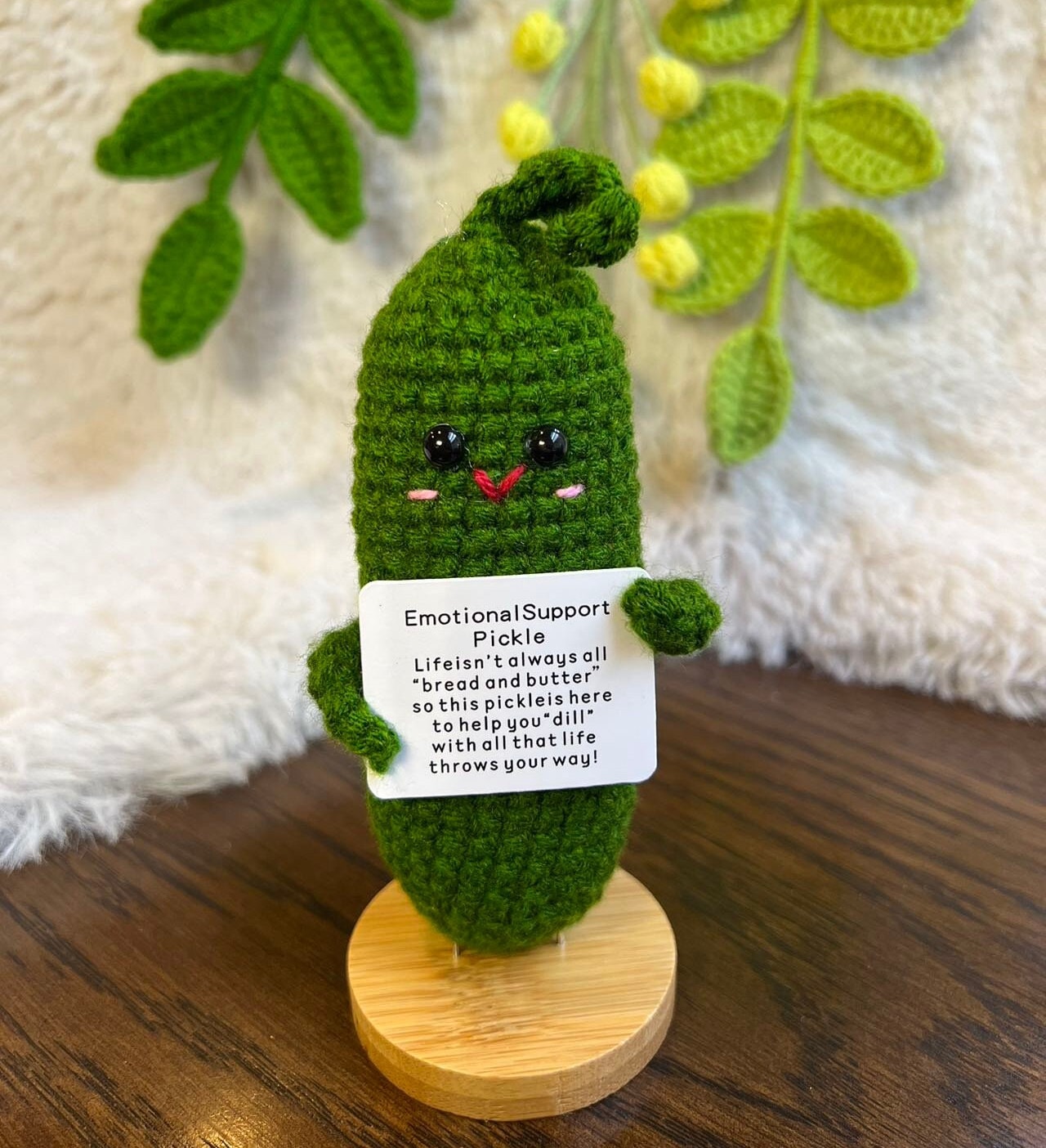 Handmade Crochet mini caring pickle+Emotional Support eggplant Gift Set-Positive Affirmation gift for Family/Friends-Xmas Gift