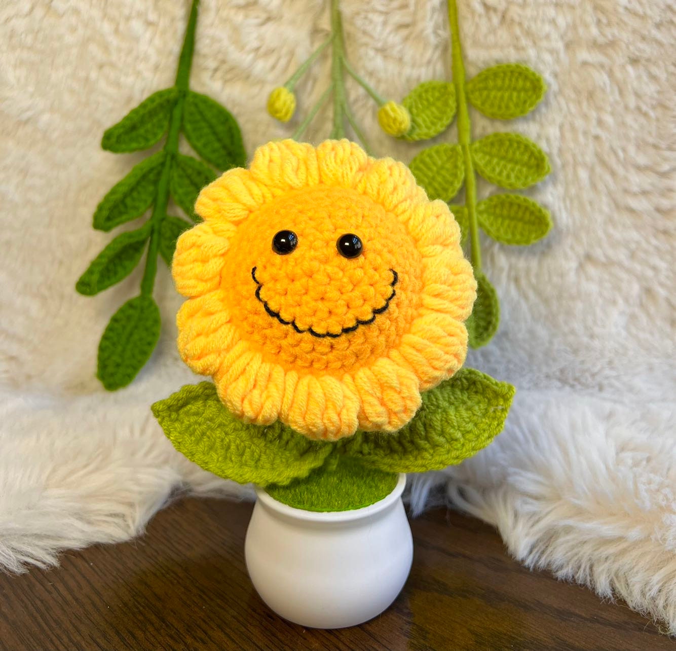 Handmade Crochet mini Caring vegie,Emotional Support sunflower, potato, Positive Affirmation gift for Family/Friends,coworker,Mothers Day