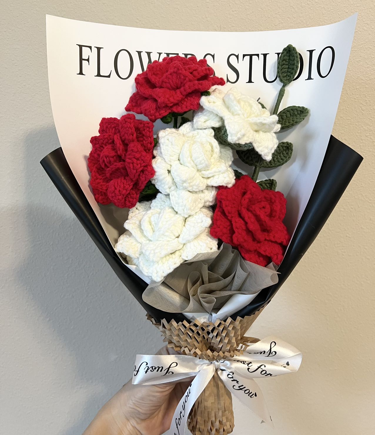 Large red roses | Crochet flowers bouquet, forever flowers