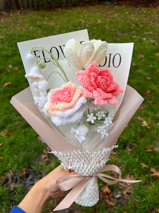 Pink rose bell | Crochet flowers bouquet, Flowers forever