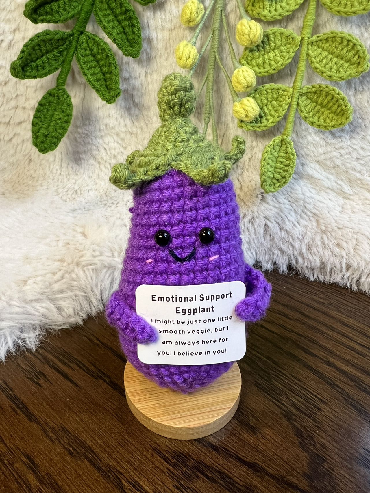 Unique Handmade Crochet positive veggie+Emotional Support carrot potato, broccoli, Christmas, Birthday, gift for her,Coworker,Family/Friends