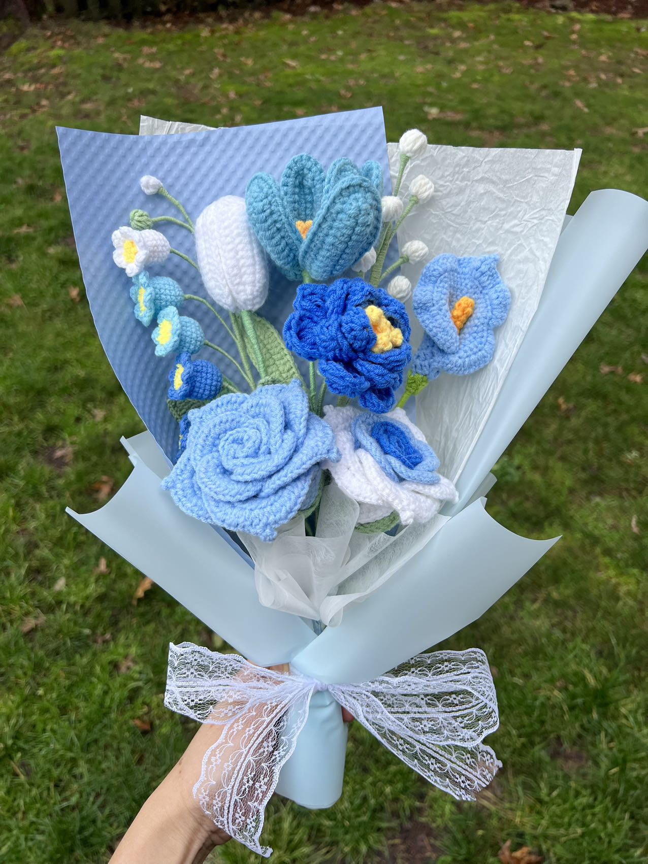 Large blue Thai rose | Crochet flowers, Best gifts for plant lovers