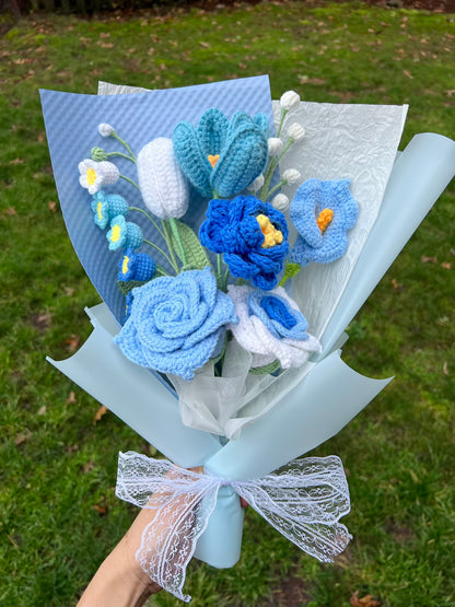 Large blue Thai rose | Crochet flowers, Best gifts for plant lovers
