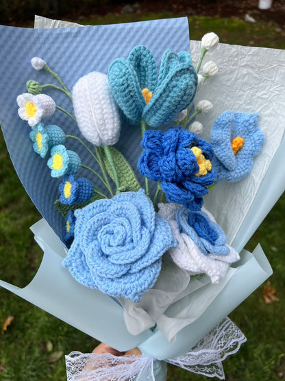 Large blue Thai rose | Crochet flowers, Best gifts for plant lovers