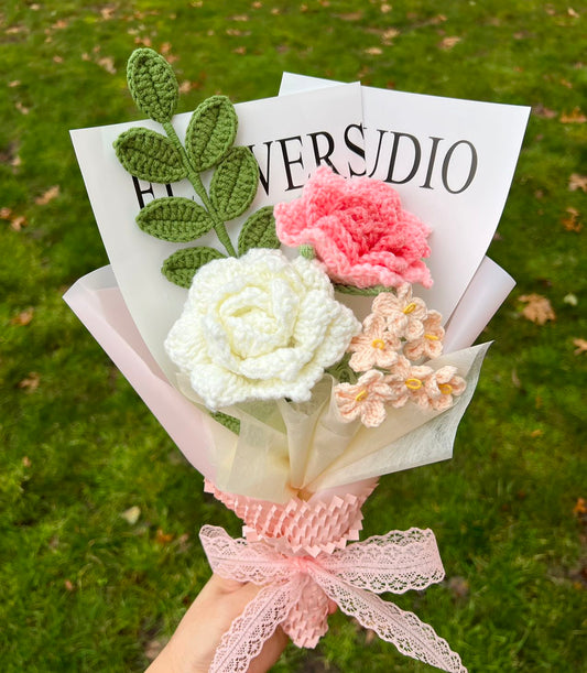 Simple rose| Crochet flowers bouquet, Flowers forever