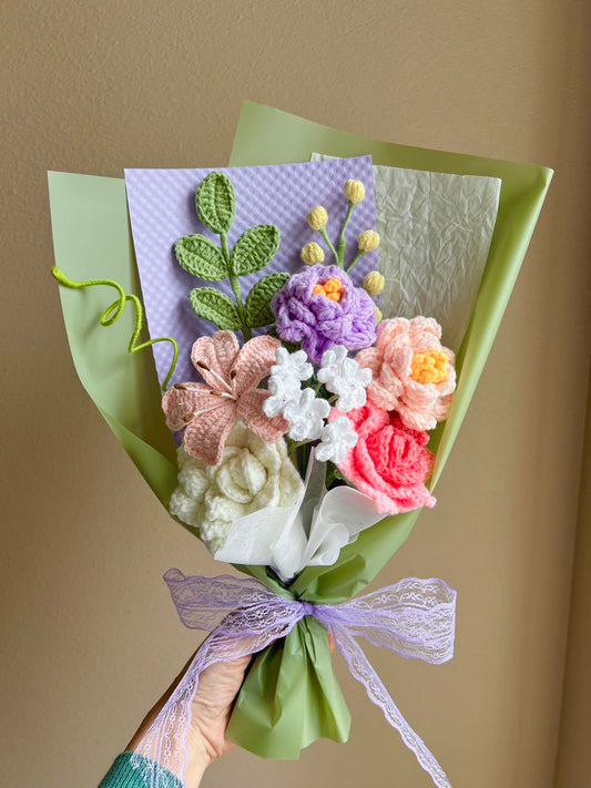 Forest berry | Crochet flowers bouquet, One of a kind gifts