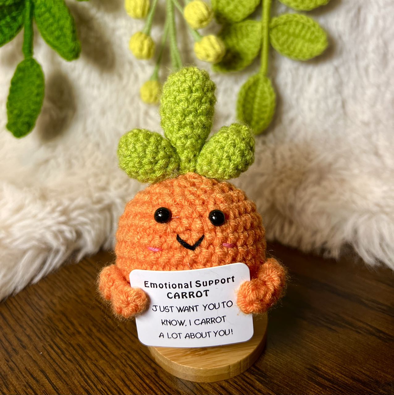 Unique Handmade Crochet positive veggie+Emotional Support carrot potato, broccoli, Christmas, Birthday, gift for her,Coworker,Family/Friends