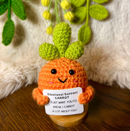 Unique Handmade Crochet positive veggie+Emotional Support carrot potato, broccoli, Christmas, Birthday, gift for her,Coworker,Family/Friends