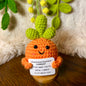 Unique Handmade Crochet positive veggie+Emotional Support carrot potato, broccoli, Christmas, Birthday, gift for her,Coworker,Family/Friends