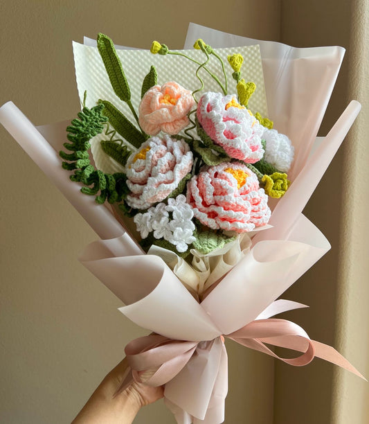 Supreme peony grace | Crochet flowers bouquet, Flowers forever