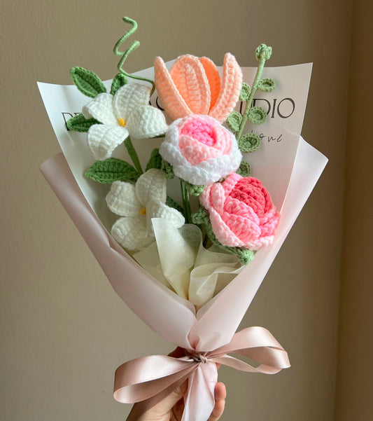Elegant rose star | Crochet flowers bouquet, One of a kind gifts