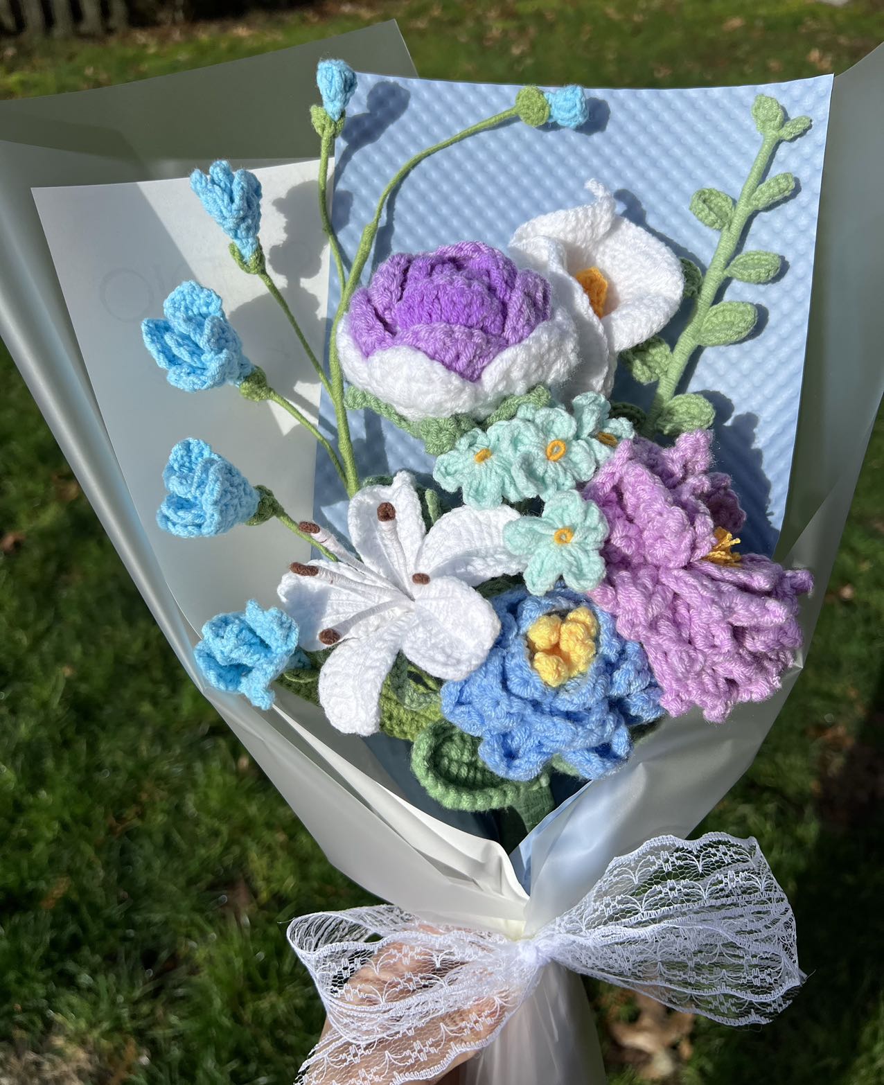 Peony azure | Crochet flowers, Best gifts for plant lovers