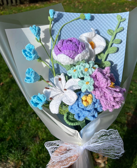 Peony azure | Crochet flowers, Best gifts for plant lovers