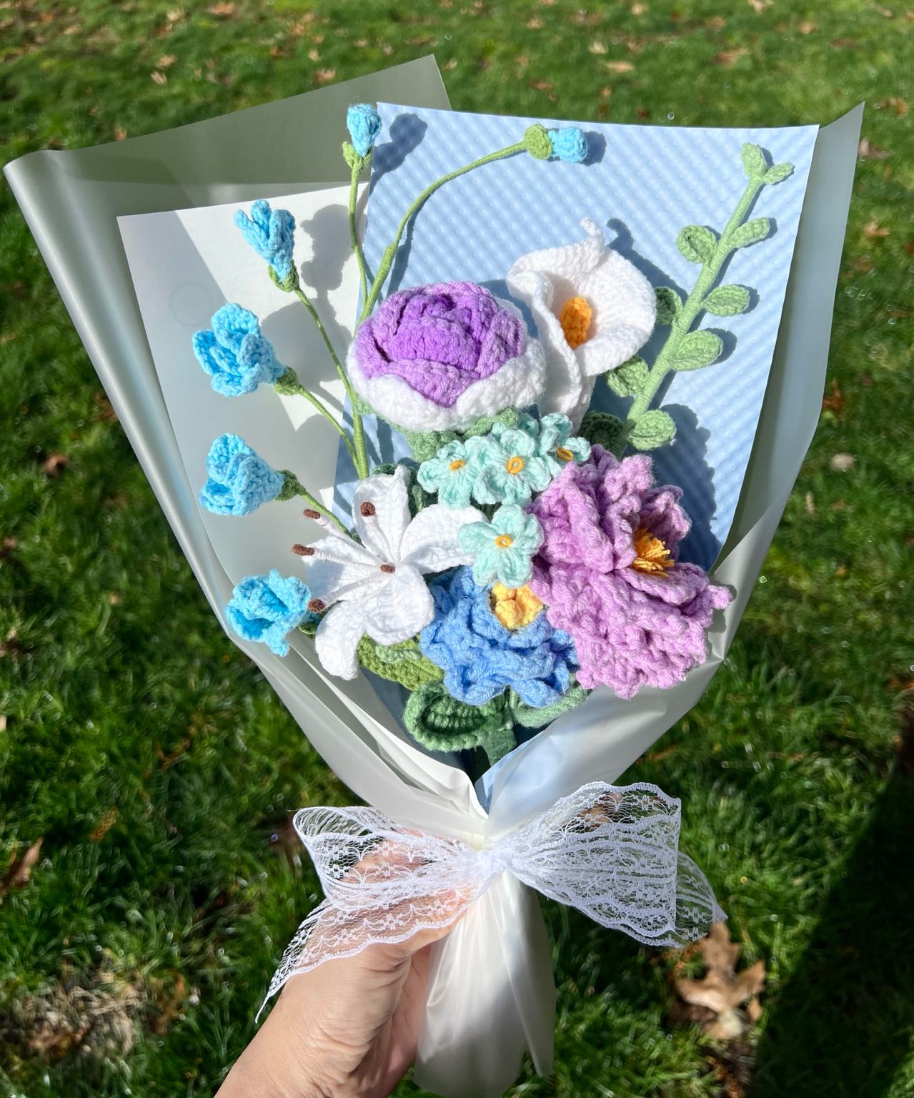 Peony azure | Crochet flowers, Best gifts for plant lovers