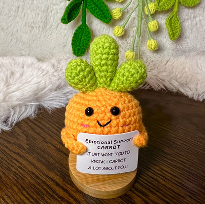 Unique Handmade Crochet positive veggie+Emotional Support carrot potato, broccoli, Christmas, Birthday, gift for her,Coworker,Family/Friends