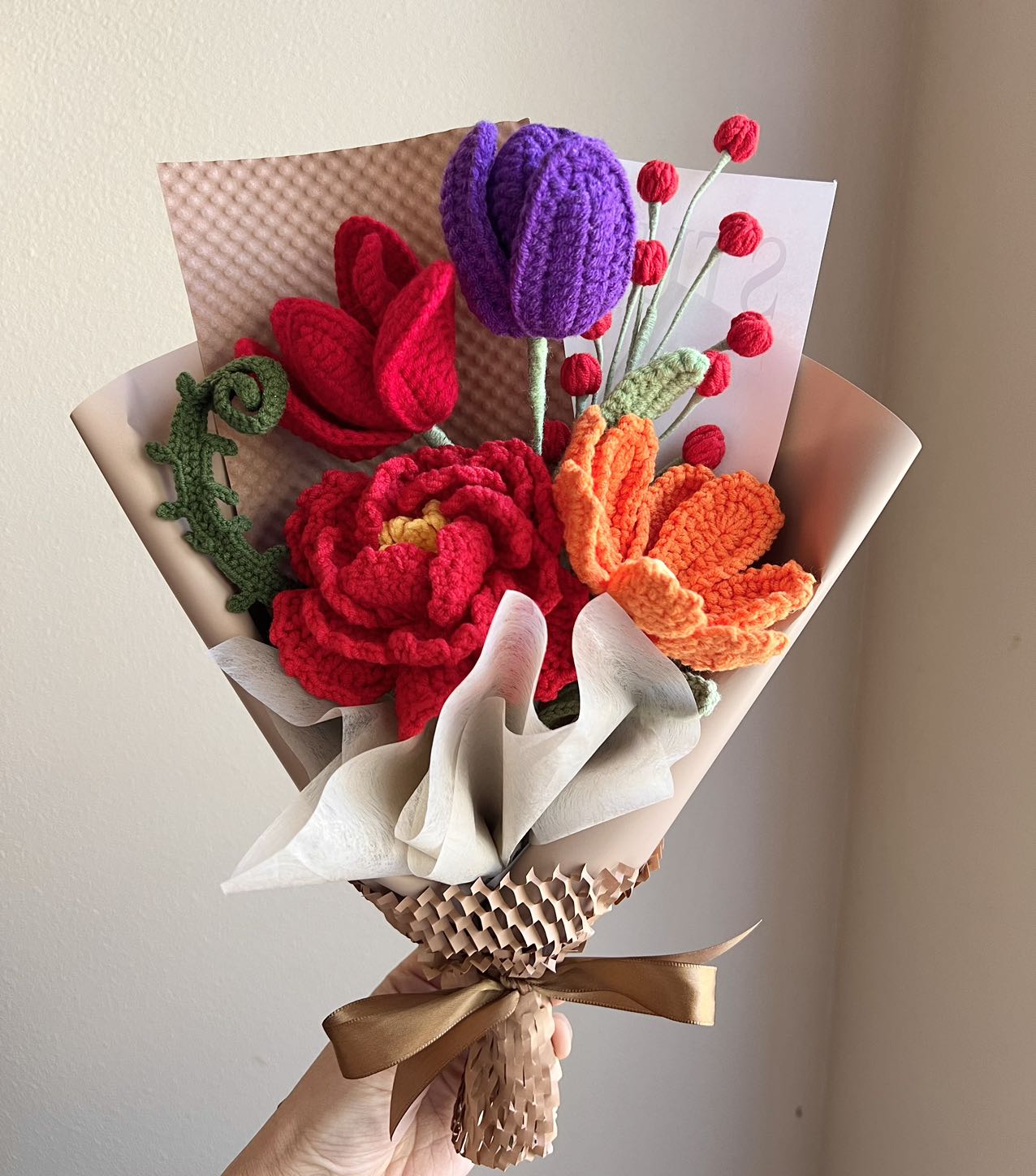 Rich peony love | Crochet flowers bouquet, Flowers forever