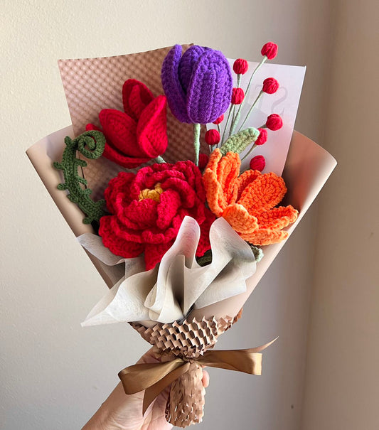 Rich peony love | Crochet flowers bouquet, Flowers forever