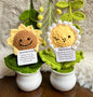 Handmade Crochet mini Caring vegie,Emotional Support sunflower, potato, Positive Affirmation gift for Family/Friends,coworker,Mothers Day