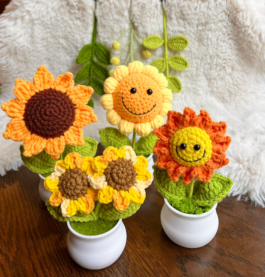 Handmade Crochet mini Caring vegie,sunflower,Christmas gift,Birthday,gift for her, mom,Positive Affirmation gift for Family/Friends,coworker