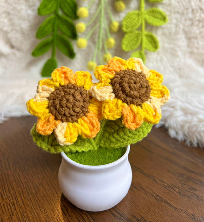 Handmade Crochet mini Caring vegie,sunflower,Christmas gift,Birthday,gift for her, mom,Positive Affirmation gift for Family/Friends,coworker