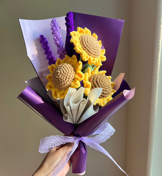 Sunflower lavender | Crochet flowers bouquet, Flowers forever