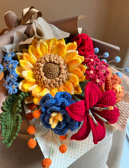 Artist's garden | Crochet flowers bouquet, One of a kind gifts