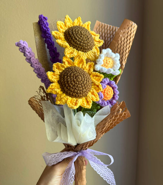 Sunflower daisy | Crochet flowers bouquet, Flowers forever