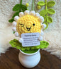 Unique Handmade Crochet positive veggie +Emotional Support sunflower, Daisy, Christmas, Birthday, Mom, gift for her,Coworker,Family/Friends