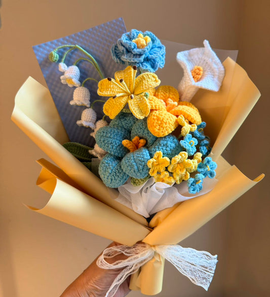 Sky golden wave | Crochet flowers bouquet, Flowers forever