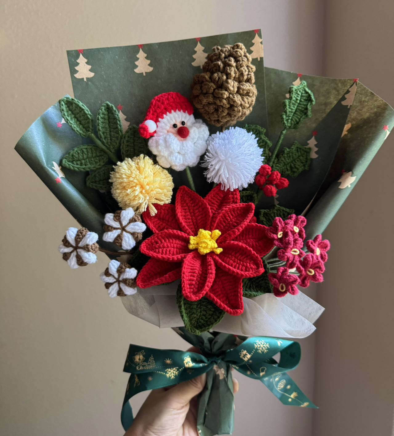 Christmas joy | Crochet flowers bouquet, One of a kind gifts
