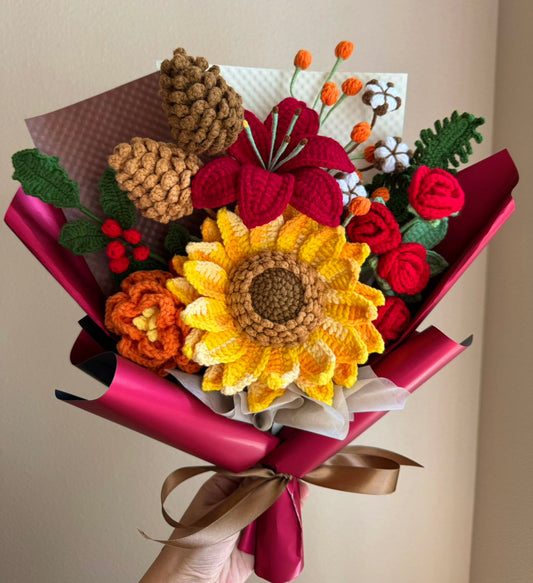Festival elegance | Crochet flowers bouquet, One of a kind gifts