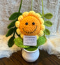 Unique Handmade Crochet positive veggie +Emotional Support sunflower, Daisy, Christmas, Birthday, Mom, gift for her,Coworker,Family/Friends
