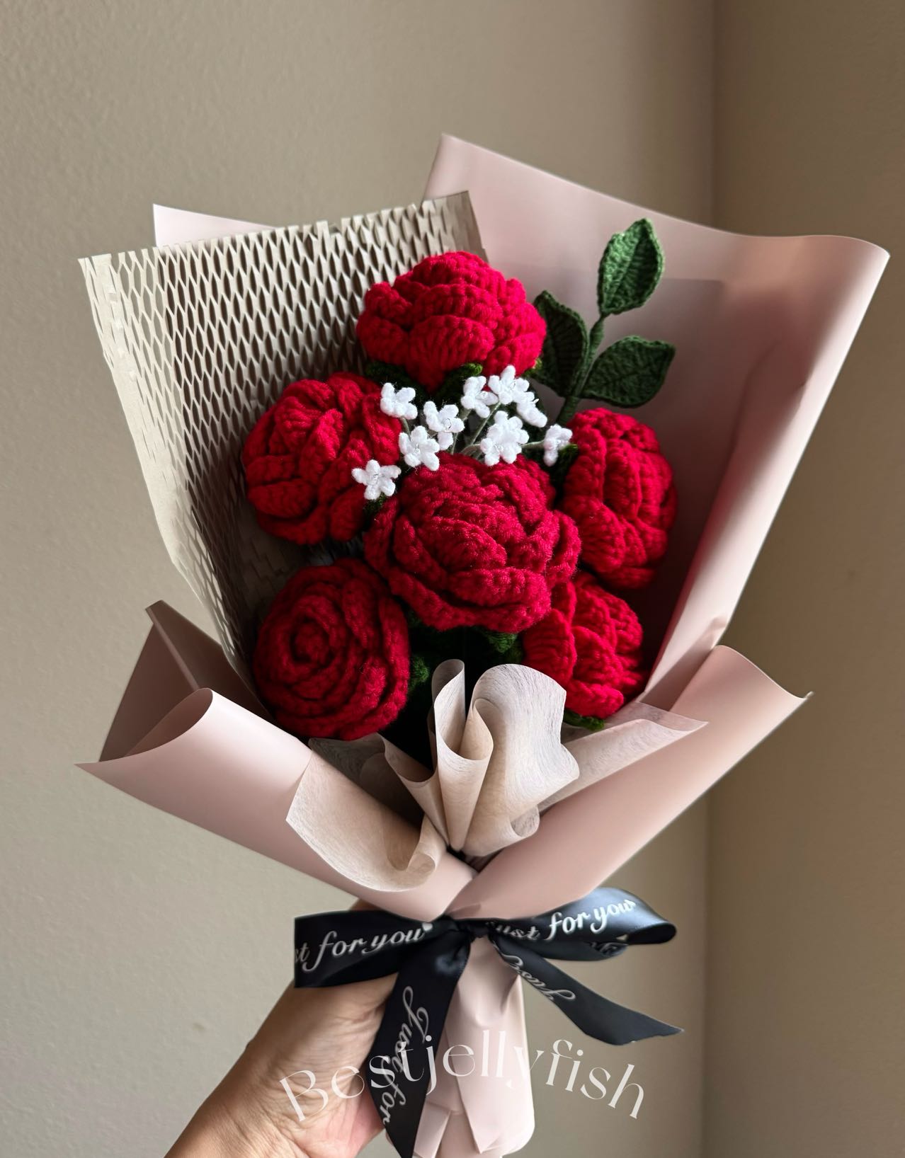 6 classy roses | Crochet flowers bouquet, One of a kind gifts