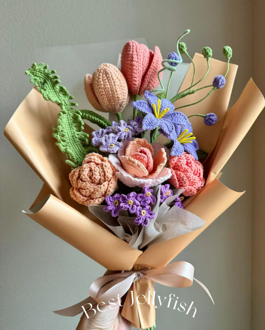 Sunset Boulevard | Crochet flowers bouquet, One of a kind gifts