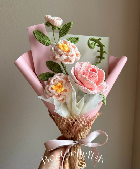 French rose | Crochet flowers bouquet, One of a kind gifts
