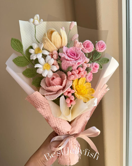 Large French rose garden | Crochet flowers bouquet, Flowers forever