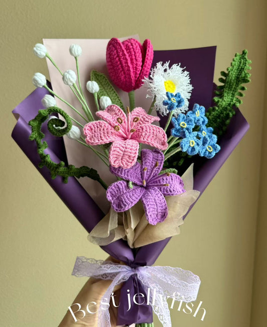 Wild lush on hill | Crochet flowers bouquet, Flowers forever