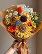 Ex Sunflower Glory | Crochet Flower Bouquet: Handmade sunflower daisy arrangement