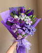 Supreme purple haven | Crochet Flower Bouquet: Handmade Dahlia Tulip peony